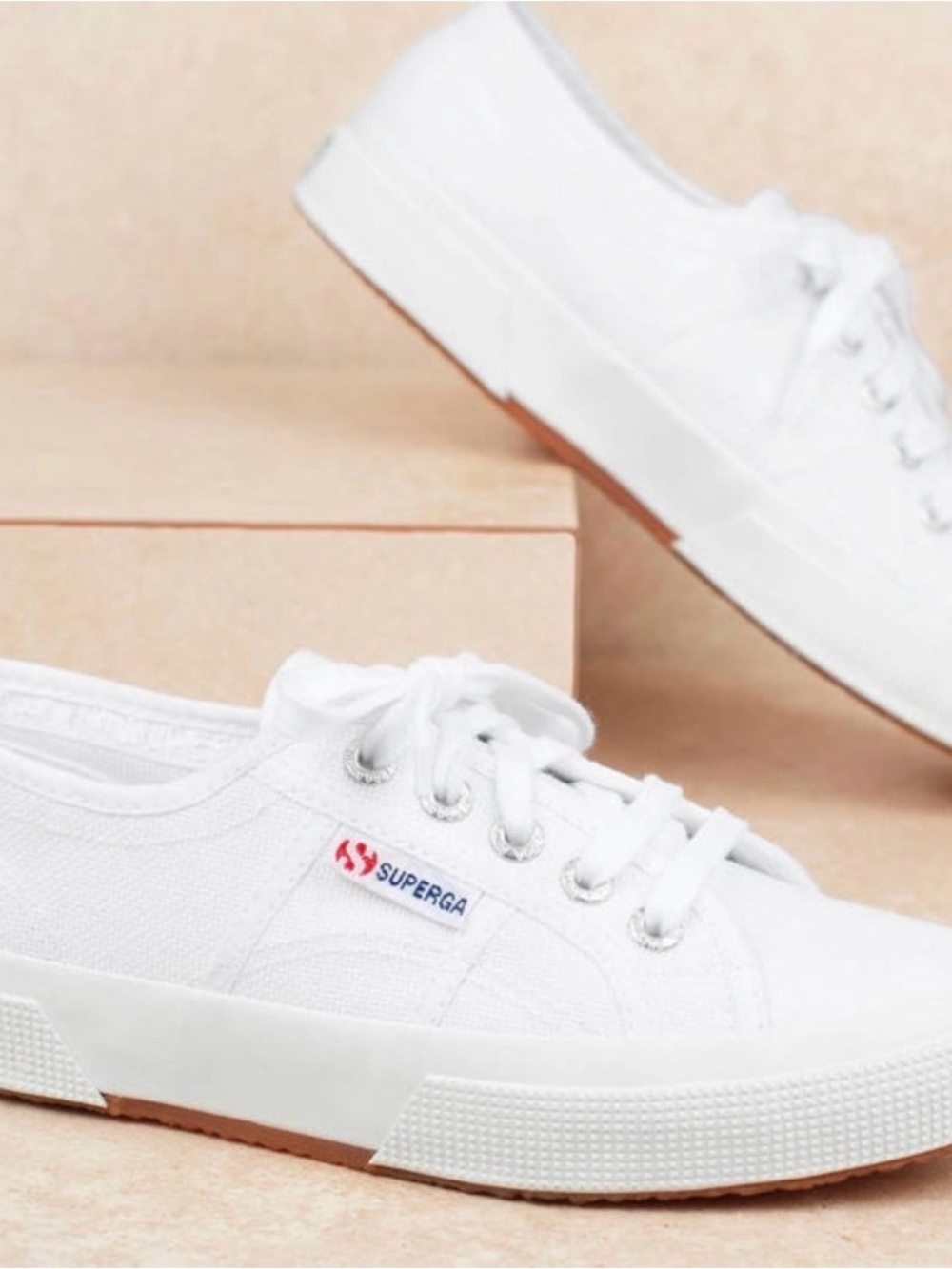 Superga White Low-Top Canvas Sneakers